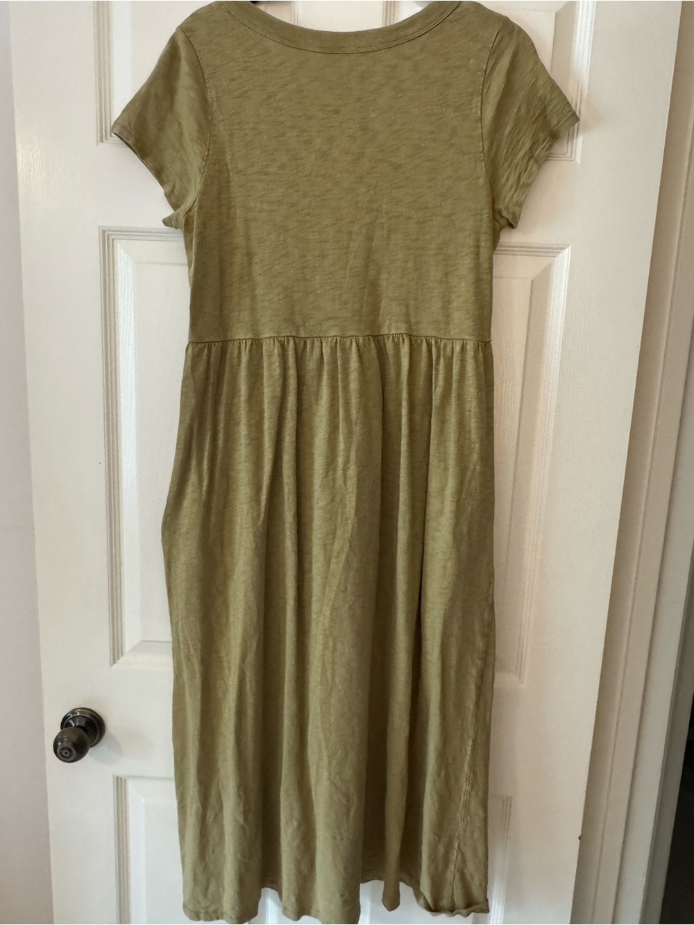 Universal Thread Olive Green Short-Sleeve Midi Dress - Picture 6 of 6